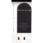 Mikasso Takım Elbise Kılıfı Siyah Renk Fermuarlı Gamboç 60 cm 100 cm Kumaş Beyaz