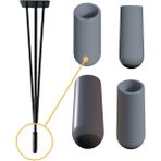 Mikasso Tel Sandalye, Firkete Masa Sehpa Ayak Pabucu 10 mm (24 Adet) Gri