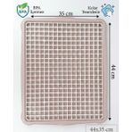 Mikasso Tezgah Üstü Bulaşık Süzmatik 44X35 cm Kurutma Matı Tabak Bardak Süzgeci Mavi Plastik Pembe