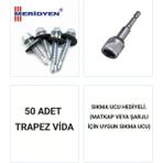 Mikasso Trapez Vidası 5,5 x 32 Mm. / Çatı Vidası / Akıllı Sac Vidası / ( 50 Adet ) Uç Hediyeli