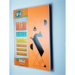 Mikasso U4 6+2+1 Bölümlü 225 Yaprak A4 Sipralli Ayraçlı Defter Sert Spiralli Kareli Büyük Boy Turuncu Okul D - Çok Renkli