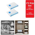 Mikasso Vakumlu Hurç,vakum Poşeti,hurç,vakumlu Organizer,elbise Için Hurç,valiz Organizeri 2li Küp Set Plast