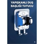 Mikasso Yapışkanlı Duş Başlığı Tutucu , Ayarlanabilir Su Geçirmez Yapışkanlı Mafsal Tepe Duş Sistemleri Gümü
