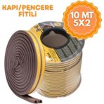 Mikasso Yapışkanlı Kapı, Pencere Fitili, Kapı & Pencere Bandı Contası, Kahve 10 mt (5X2MT) Plastik