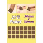 Mikasso Yapışkanlı Kare Keçe Masa Sandalye Parke Zemin Ayak Koruyucu Kaydırmaz Keçesi 30X30 mm (21'li Paket)