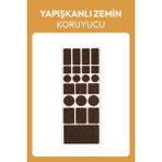 Mikasso Yapışkanlı Mobilya Zemin Koruyucu Keçe Bant Masa Sandalye Sehpa Ayak Koruyucu Kahverengi