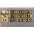 Mikasso Yapışkanlı No 1'den 12' Ye Kadar Raf, Posta Kutusu, Dolap, Ayakkabılık, Kapı Numarası 6x8 cm Altın