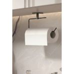Mikasso Yapışkanlı Siyah Rulo Havluluk Peçetelik Yapışkanlı Pratik Banyo Mutfak Askısı Kağıt Rulo Havluluk S