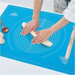 Mikasso Yapışmaz Kaymaz Pizza Hamuru Şekillendirme Matı Pasta Hamuru Matı Silikon Hamur Açma Matı 40X50CM Si