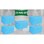 Mikasso Yastık Hurcu 5li Set Tela Dayanıklı Malzeme Çok Amaçlı Döşek Yastık Hurcu 70X45X35 Tela Mavi