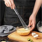 Mikasso Yeni Nesil Paslanmaz Çelik Metal Boncuk Top Uçlu Çırpıcı Sos Karıştırıcı Top Uçlu Yumurta Çırpıcı Çe