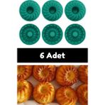 Mikasso Yeşil 6'lı Silikon Mini Kek Kalıbı - Muffin Kalıbı 6 Adet Göbekli Kek Kalıbı Silikon Yeşil