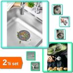 Mikasso Yuvarlak Lavabo Gider Süzgeci + Kakao Pudra Eleği Süzgeçli Maşalı Çay Demleme Çelik - 2li Set R6B1A0