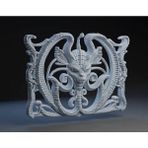 Mikasso Zarif Dragon Desenli Dekoratif Panel - 21X16 cm (Pla Malzeme Plastik Beyaz - Çok Renkli