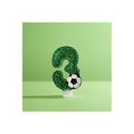 Miki & Miki Yeşil Simli Pasta Mumu Doğum günü mum 3 yaş Futbol Konsept