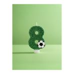 Miki & Miki Yeşil Simli Pasta Mumu Doğum günü mum 8 yaş Futbol Konsept