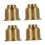 Mikikit 2 Adet Pirinç Lamba Kabı Mum Kapağı Aydınlatma Aksesuarları Abajur Kapağı Mumluk Pirinç Mumluk Mum Bardak Metal Adak Mumlukları Şamdanlar Için Mum Damla Koruyucuları Golden