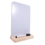 Mikikit 2 Set Mini Silinebilir Tahta Ahşap Tabanlı Ve Kalemli Masa Masaüstü Küçük Beyaz Tahta Mesaj Notu Not Tahtası Yazı Masaüstü Tabela Tutucu Ofis Ev Okulu İçin