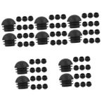 Mikikit 5 Set Fiş Katlanabilir Sandalye Bacaklarından Kaynaklanan Çiziklere Karşı Zemin Koruması Koltuk Masa Katlanır Sandalye Bacak Kapakları Mobilya Kapağı Plastik Black 20 Adet*5