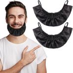 MIKIMIQI Sakal Bandana, 2'li Paket Erkek Sakal Önlüğü Siyah Sakal Örtüleri Yumuşak, Rahat ve İpeksi Saten Yüz Saçı Önlüğü Koruyucu Kaput Bez Adam Yatma Zamanı Önlüğü Sakal Kepi Kulak Sakal Bandana