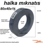 Mıknatıs Halka Siyah 80x40x15 Yuvarlak Mıklatıs Deney Mıklantıs 8