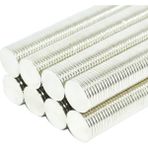 Mıknatıs Market 100 Adet 10 x 1 mm Yuvarlak Güçlü Neodyum Mıknatıs Çap 10 mm Kalınlık 1 mm - Gümüş