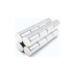 Mıknatıs Market 15 Adet 8 x 10 mm Yuvarlak Neodyum Mıknatıs Çap 8 mm Kalınlık 10 mm - Gümüş