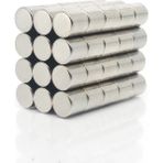Mıknatıs Market 20 Adet 10 x 10 mm Yuvarlak Güçlü Neodyum Mıknatıs Çap 10 mm Kalınlık 10 mm - Gümüş