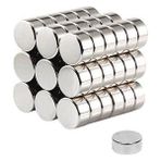 Mıknatıs Market 5 Adet 15 x 5 mm Yuvarlak Güçlü Neodyum Mıknatıs Çap 15 mm Kalınlık 5 mm - Gümüş