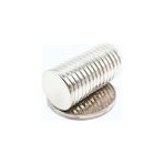 Mıknatıs Market 50 Adet 14 x 2 mm Yuvarlak Güçlü Neodyum Mıknatıs Çap 14 mm Kalınlık 2 mm - Gümüş