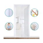 Mıknatıslı Kapı Sinekliği, Sinek Böcek Tutucu, Beyaz Tül Sineklik, Sivrisinek Ağı, Balkon Kapısı, Sürgülü Kapı, Teras Kapısı Için Mıknatıslı Perde 90 cm