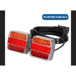 Mıknatıslı Led Römork Stop Lambası Seti 7 Pin Soketli 12v