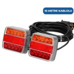 Mıknatıslı Led Römork Stop Lambası Seti 7 Pin Soketli