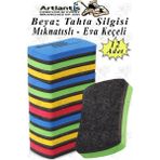 Mıknatıslı Yazı Tahta Silgisi Eva 12 Adet Beyaz Yazı Tahtası Silgisi Manyetik Kaliteli Keçe Uçlu Eva Okul Sınıf Ofis Kuru - Çok Renkli - 11x5 cm - Standart