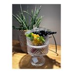 Miko Home & Garden El Yapımı Tırtıl Ayaklı 2'li Kase (Şekerlik/Çerezlik/Kurabiyelik) 14x21Cm
