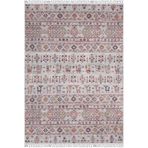 Mikolajki Gri Madalyon Modern Geometrik Etnik Desenli Boho Makinada Yıkanabilir Hafif Hav Toz Vermez Leke Tutmaz Kaymaz Taban Dijital Makine Baskı Halı Oturma Odası Salon Yolluk Koridor Mutfak Halısı