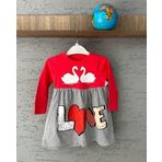 Mikoz Kids Kız Çocuk Uzun Kollu Elbise (NAR ÇİÇEĞİ, 4 YAŞ)