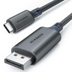 Mikrava USB C DisplayPort 1.4 Kablo (8K@60Hz, 4K@240Hz, 2K@360Hz) HDR HDCP Type C to DP [Thunderbolt 5/4/3, DeX Mode Uyumlu], iPhone 15/16/17 Pro, MacBook, iPad Pro/Air, Samsung S25 Uyumlu (1 Metre)