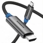 Mikrava USB C HDMI Kablo (4K@60Hz,2K@120Hz,1080P@165Hz) HDR HDCP Type C to HDMI 2.0 [Thunderbolt 5/4/3, DeX Mode Uyumlu], iPhone 15/16/17 Pro, MacBook iPad Pro/Air, Samsung S25 ile Uyumlu (1 Metre)
