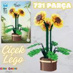 Mikro Blok Çiçek Ayçiçeği 731 Parça - Lego Setleri - Mega Lego - Çiçek Lego - Mega Çiçek Lego - Mikro Bloklar
