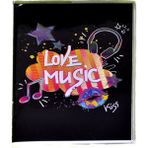 Mikro Bloknot Çizgili - NT-206 -Love Music- Siyah - A7 - Karışık-Çok Renkli