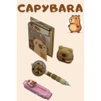 Mikro Cappybara Not Defteri Versatil Kalem - Açık Kahve