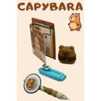 Mikro Cappybara Not Defteri Versatil Kalem - Koyu Kahve