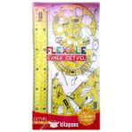 Mikro Esnek Çizim Seti 5 Parça Sarı Kırtasiye Ürünleri 30 cm Ölçülerle - Renkli
