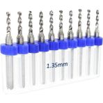 Mikro Karbür Pcb Matkap Ucu Metal Cnc Sondaj 10LU Set 1.35MM - Altın