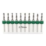 Mikro Karbür PCB Matkap Ucu Metal CNC Sondaj 10lu Set 2.75mm