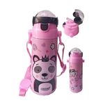 Mikro Kız Çocuk Matara 550 ml Pembe 1 Adet Çelik Suluk Okul Matarası Öğrenci Suluğu