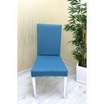 Mikro Kumaş Lastikli Kaymaz Esnek Sandalye Koruyucu Örtü - Mavi - Altı Adet - 40 x 40 cm