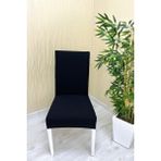 Mikro Kumaş Lastikli Kaymaz Esnek Sandalye Koruyucu Örtü - Siyah - Altı Adet - 40 x 40 cm