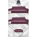 Mikro Lastikli Kaymaz Elastik Koruyucu Giydirme Koltuk Örtüsü - Gülkurusu - 3+3+2 (3 Parça Set) - 10 x 10 cm - Gül Kurusu